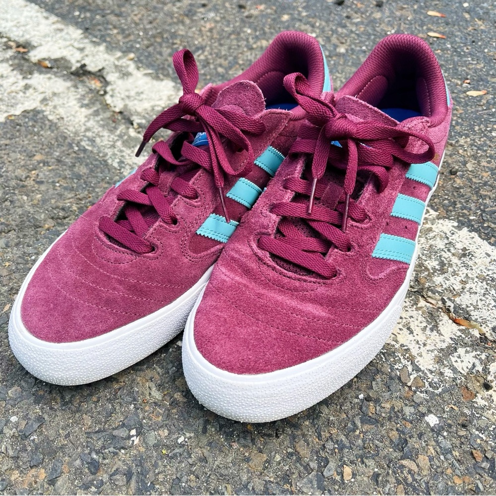 • ADIDAS • Busenitz Vulc II Crimson & Mint Shoes •